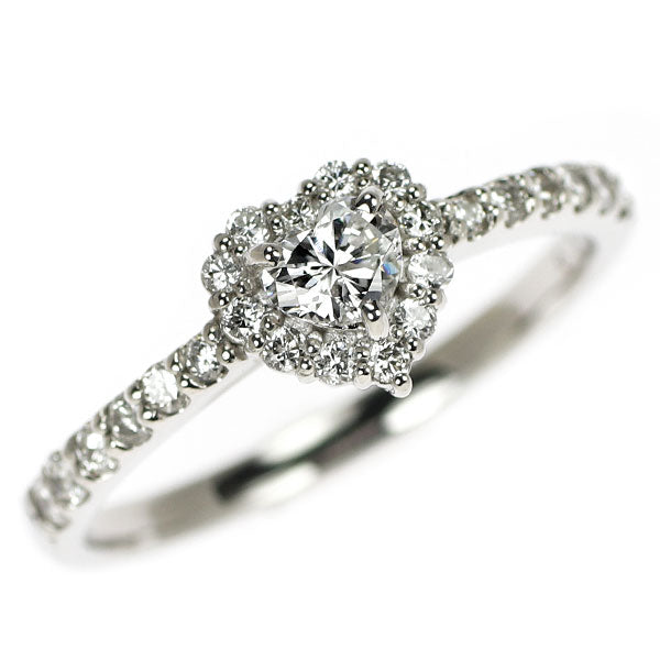 新品 Pt900 ハートシェイプ ダイヤモンド リング 0.212ct E VS1 D0.28ct