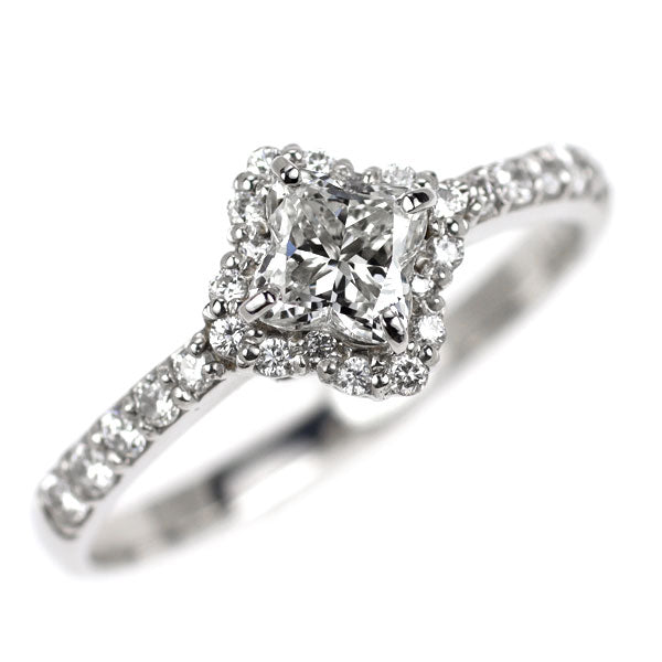 新品 Pt900 リリーカット ダイヤモンド リング 0.465ct H VS2 D0.25ct