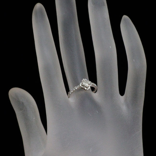 新品 Pt900 リリーカット ダイヤモンド リング 0.465ct H VS2 D0.25ct