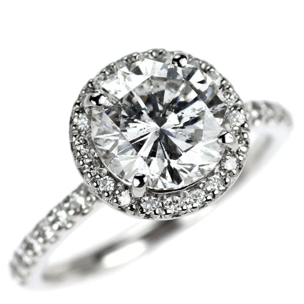 新品 Pt900 LDH ダイヤモンド リング 2.457ct E I1 G D0.38ct