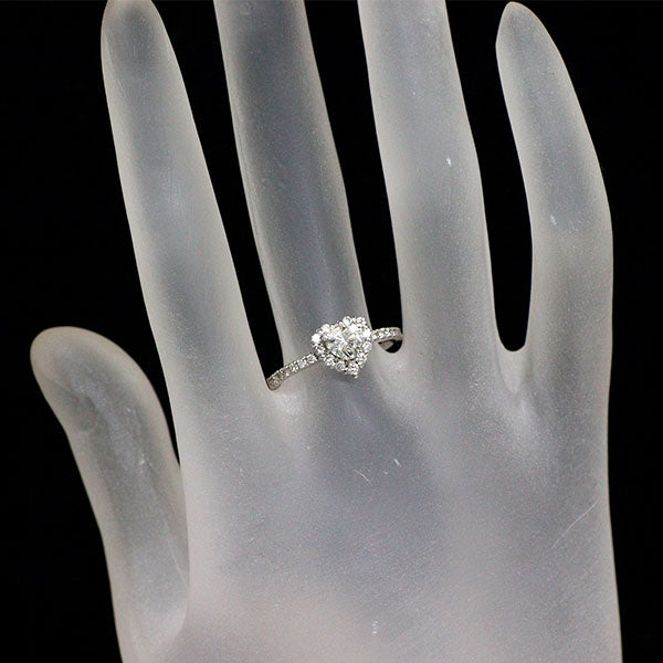 新品 Pt900 LDHハートシェイプ ダイヤモンド リング 0.513ct I SI1 D0.36ct