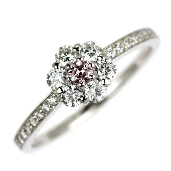 新品 希少 Pt900 天然ピンク ダイヤモンド リング 0.058ct FOP VS1 D0.43ct