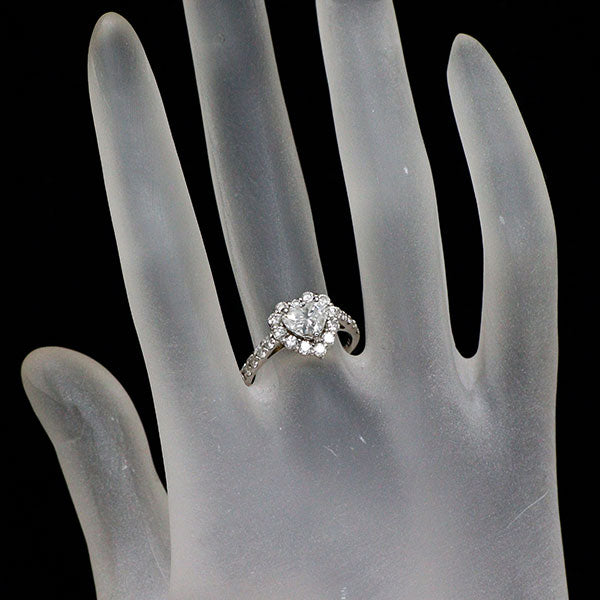 新品 Pt900 ハートシェイプ ダイヤモンド リング 0.800ct G I1 D0.85ct