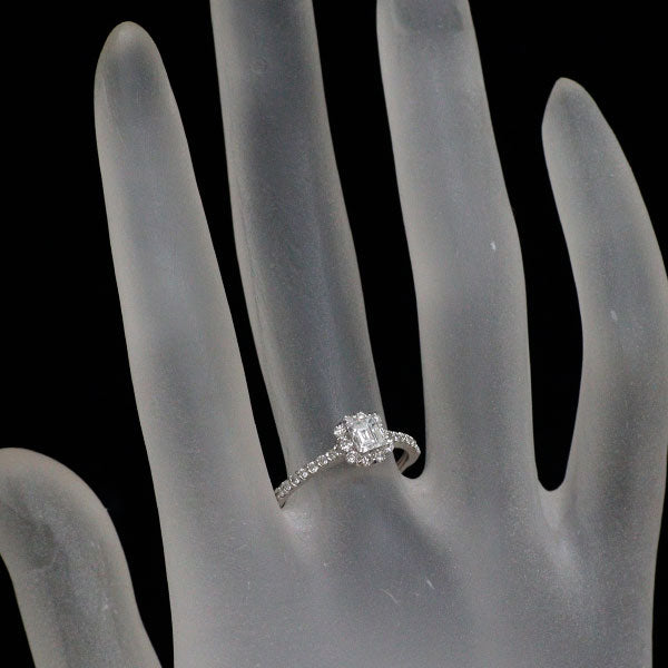 新品 Pt900 カレカット ダイヤモンド リング 0.362ct E VVS2 D0.28ct