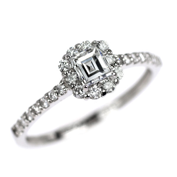 新品 Pt900 カレカット ダイヤモンド リング 0.362ct E VVS2 D0.28ct