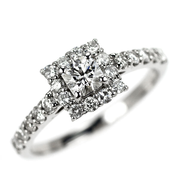 新品 Pt950 フランダースカット ダイヤモンド リング 0.297ct E VVS2 D0.50ct