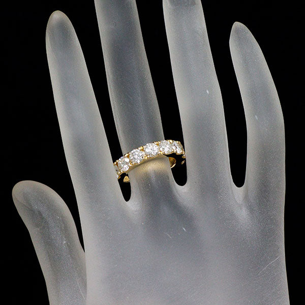 新品 K18YG ダイヤモンド リング 3.088ct I-K I1 VG-G ハーフエタニティ