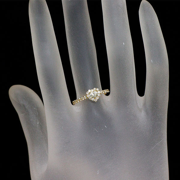 新品 K18YG ハートシェイプ ダイヤモンド リング 0.209ct VLY VS2 D0.29ct