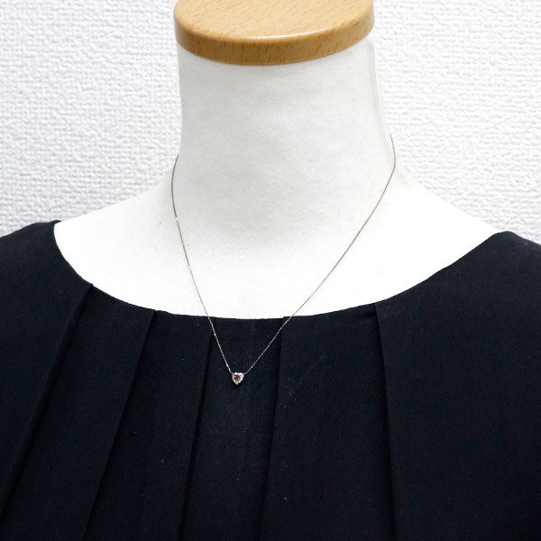 新品 希少 Pt900/ Pt850 ハートシェイプ天然ピンク ダイヤモンド ペンダントネックレス 0.103ct FDBOP SI2 D0.07ct