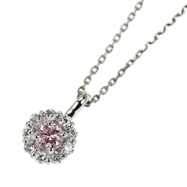 新品 希少 Pt900/ Pt850 天然ピンク ダイヤモンド ペンダントネックレス 0.058ct FPP I1 D0.07ct