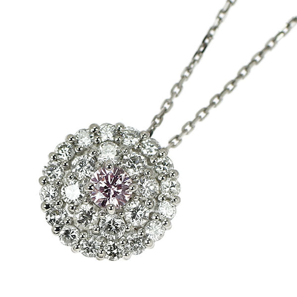新品 希少 Pt900/ Pt850 天然ピンク ダイヤモンド ペンダントネックレス 0.072ct LP I1 D0.28ct