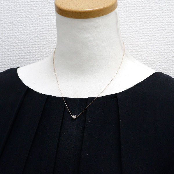 新品 K18PG ハートシェイプ ダイヤモンド ネックレス 0.439ct