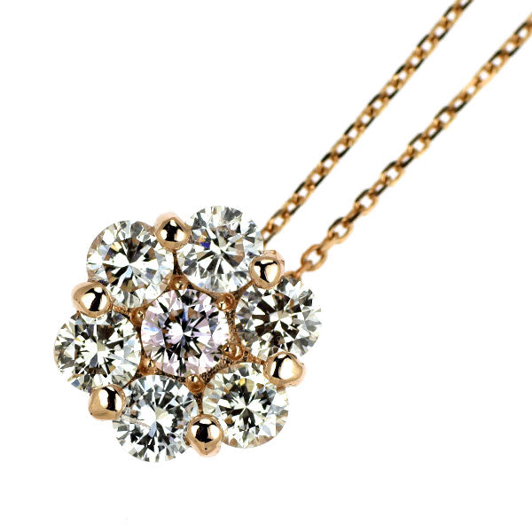 新品 希少 K18PG 天然ピンク ダイヤモンド ペンダントネックレス 0.153ct FP（Faint Pink） VS2 D0.85ct