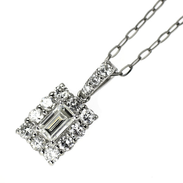 新品 Pt950/ Pt850 バケットカット ダイヤモンド ペンダントネックレス 0.216ct H VVS2 D0.30ct