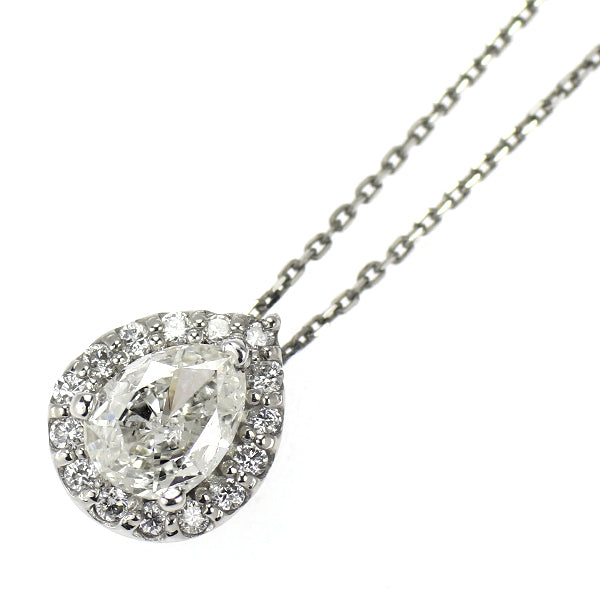 新品 Pt950/ Pt850 ペアシェイプカット ダイヤモンド ペンダントネックレス 0.293ct G SI2 D0.09ct
