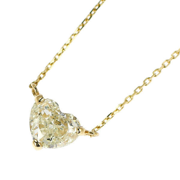 新品 K18YG ハートシェイプ ダイヤモンド ペンダントネックレス 0.333ct L SI1