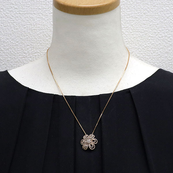 新品 K18PG ダイヤモンド ペンダントネックレス 1.00ct  フラワー