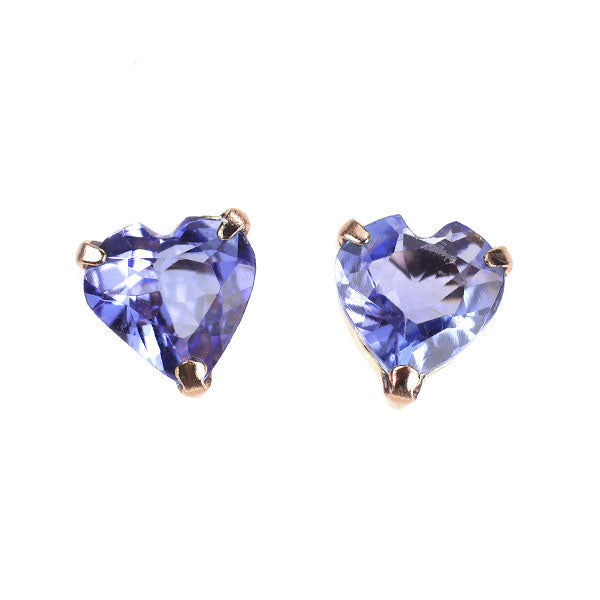新品 K18PG ハートシェイプ タンザナイト ピアス 0.70ct 【エスコレ】