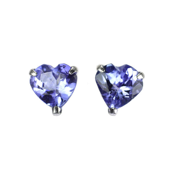 新品 Pt900 ハートシェイプ タンザナイト ピアス 0.70ct 【エスコレ】