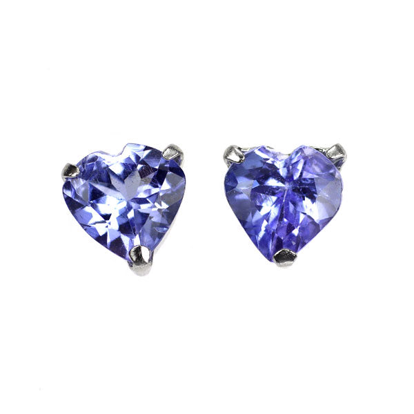 新品 Pt900 ハートシェイプ タンザナイト ピアス 0.70ct 【エスコレ】