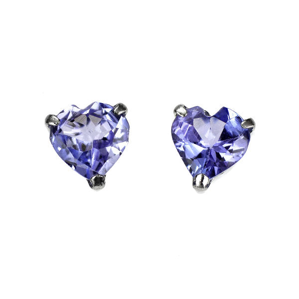 新品 Pt900 ハートシェイプ タンザナイト ピアス 0.70ct 【エスコレ】