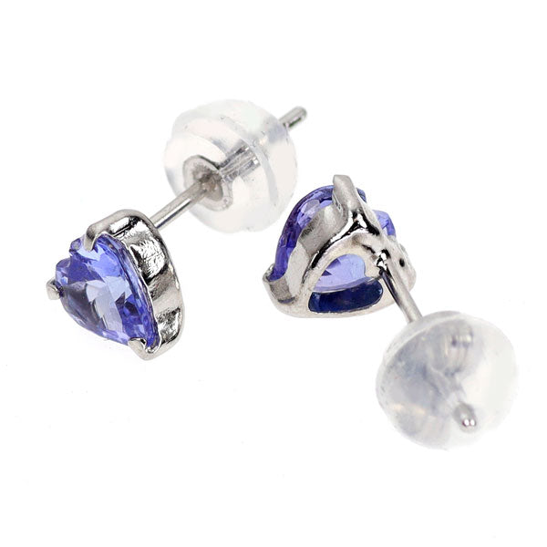 新品 Pt900 ハートシェイプ タンザナイト ピアス 0.70ct 【エスコレ】