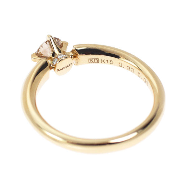 カシケイ/Kashikey K18YG ブラウン ダイヤモンド リング 0.33ct D0.01ct ソリティア