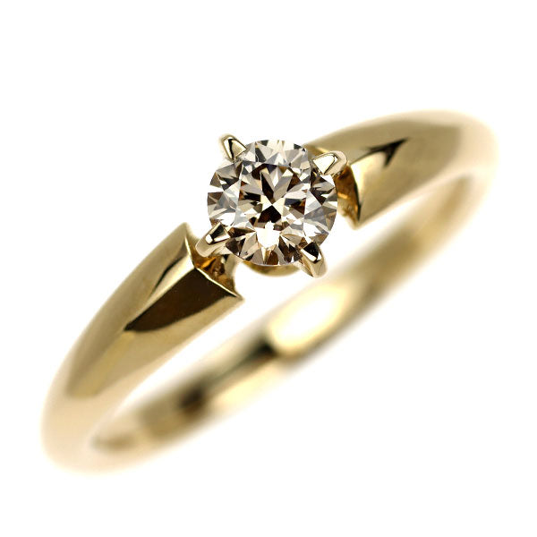 カシケイ/Kashikey K18YG ブラウン ダイヤモンド リング 0.33ct D0.01ct ソリティア