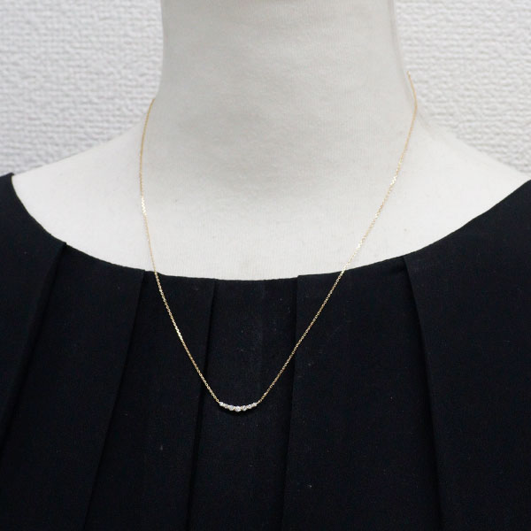 スタージュエリー K18YG ダイヤモンド ペンダントネックレス 0.14ct