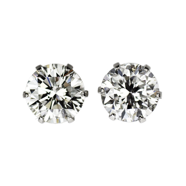 新品 Pt900 ダイヤモンド ピアス 2.063ct G/H SI2 VG/G スタッド【エスコレ】