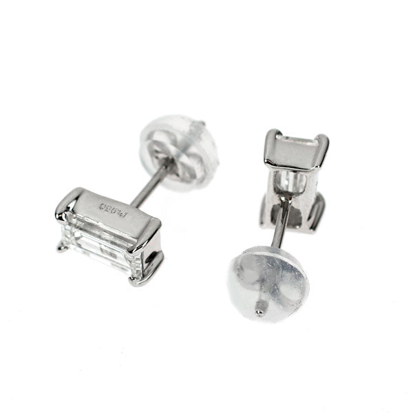 新品 Pt950/Pt900 バゲットカット ダイヤモンド ピアス 0.816ct G/I VS1/VS2 スタッド【エスコレ】