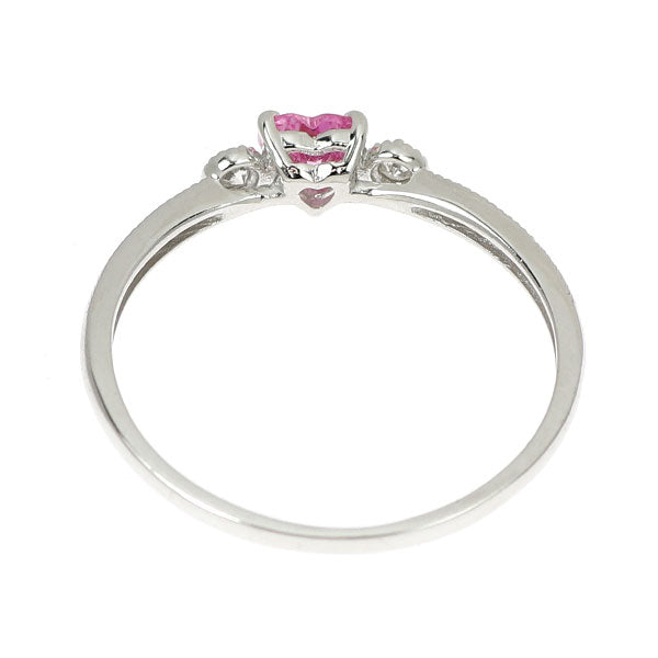 K18WG ピンクサファイア ダイヤモンド リング 0.25ct D0.04ct