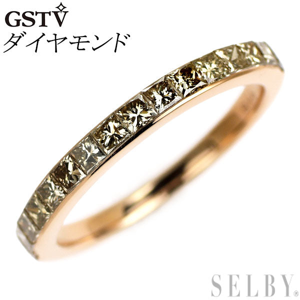 k18PG ルビー1.16ct GSTV ハーフエタニティリボンリング 発掘 - 新登場ブランド 幅約1.5mmハーフエタニティリング/K18PG ハーフ