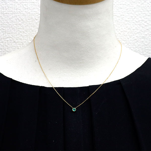 K18YG エメラルド ペンダントネックレス