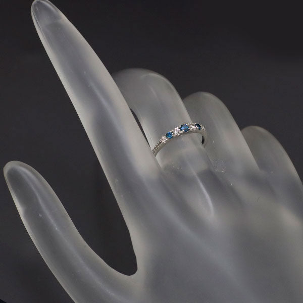 Pt900 カラーレス/トリートブルー ダイヤモンド リング 0.20ct