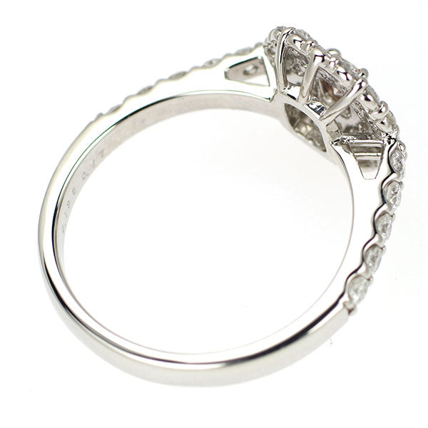 Pt950 天然ストレートピンクダイヤモンド リング 0.136ct FIP SI1 D0.77ct
