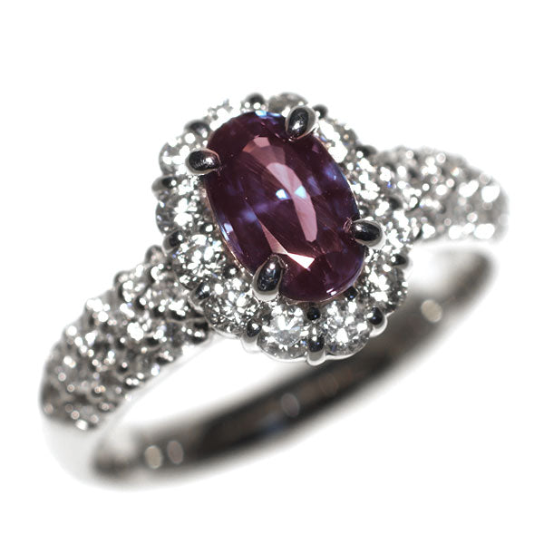 希少 Pt900 インド産 アレキサンドライト ダイヤモンド リング 1.095ct D0.70ct