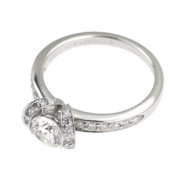 ティファニー Pt950 ダイヤモンド リング 0.64ct リボン