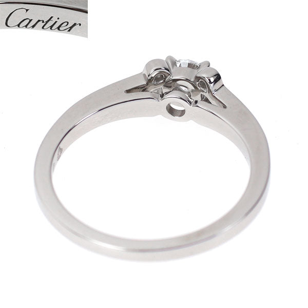 カルティエ Pt950 ダイヤモンド リング 0.24ct D VVS1 3EX バレリーナ ソリテール 55号