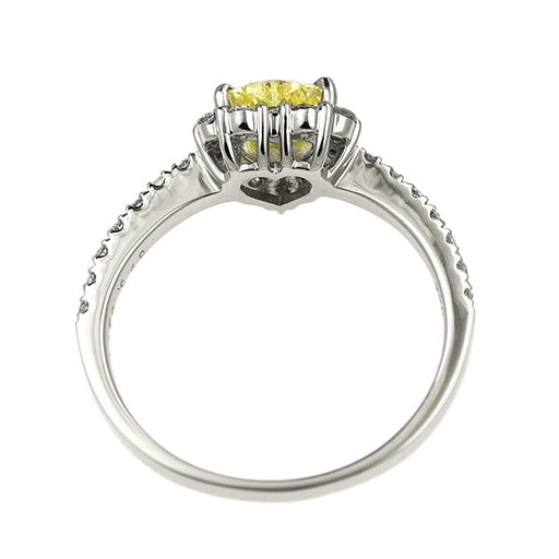 新品 Pt900 ハートシェイプ 天然イエロー ダイヤモンド リング 0.490ct 新品 Pt900 ハートシェイプ 天然イエロー ダイヤモンド リング 0.490ct