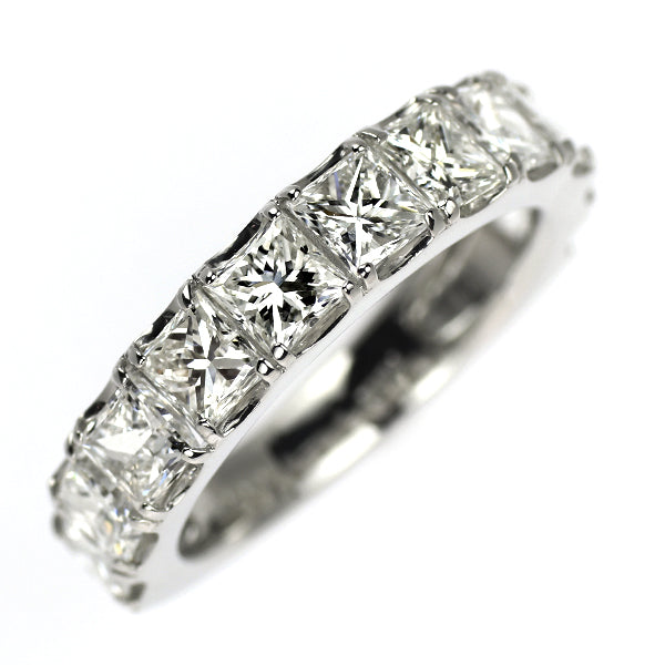 新品 Pt900 プリンセスカット ダイヤモンド リング 3.00ct D-H VVS2-VS2 ハーフエタニティ