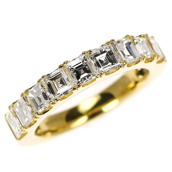 新品 K18YG カレカット ダイヤモンド リング 2.005ct F-H VS1-2 ハーフエタニティ