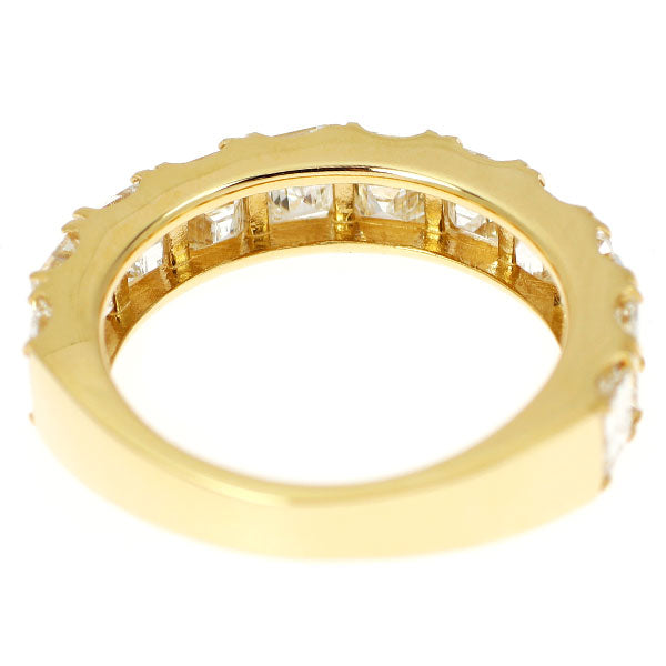 新品 K18YG カレカット ダイヤモンド リング 3.091ct F-H SI1-2 ハーフエタニティ