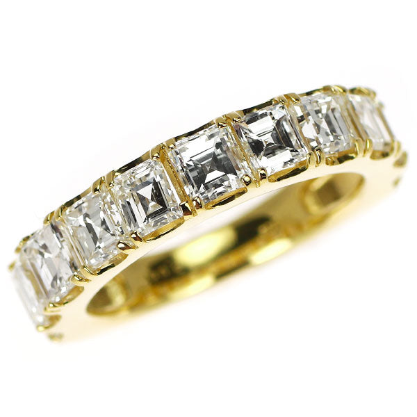 新品 K18YG カレカット ダイヤモンド リング 3.091ct F-H SI1-2 ハーフエタニティ