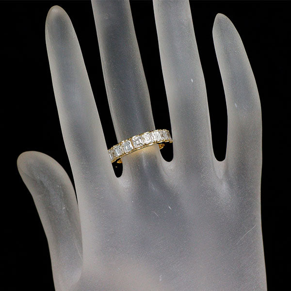 新品 K18YG カレカット ダイヤモンド リング 3.007ct F-H VS1-2 ハーフエタニティ