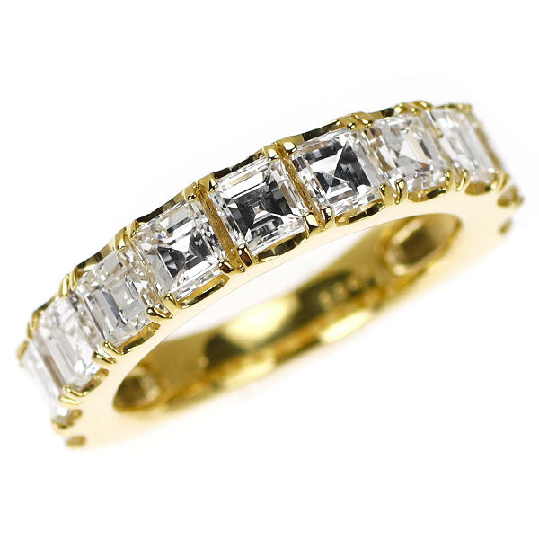 新品 K18YG カレカット ダイヤモンド リング 3.007ct F-H VS1-2 ハーフエタニティ