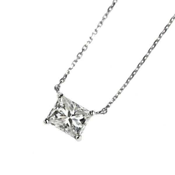 新品 Pt950/ Pt850 LDHプリンセスカット ダイヤモンド ペンダントネックレス 0.485ct F SI2