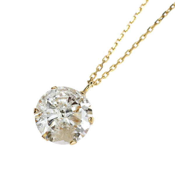 新品 K18YG ダイヤモンド ペンダントネックレス 1.243ct K I2 Poor