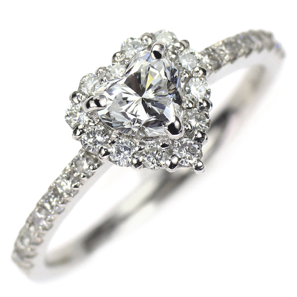 新品 Pt900 ハートシェイプ ダイヤモンド リング 0.502ct D VVS2 D0.36ct