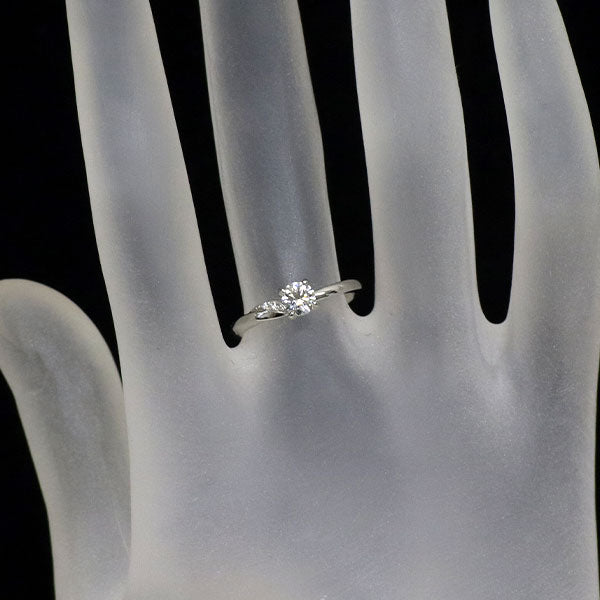俄 Pt950 ダイヤモンド リング 0.31ct F VVS2 3EX 木洩日
